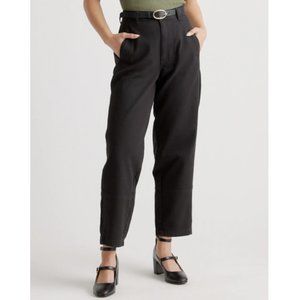 Quince Organic Stretch Cotton Twill Barrel Pant Black sz 0